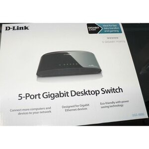 D-Link DGS-1005G 5-Port Gigabit Desktop Switch 1000mbps NEW Sealed Eco-friendly